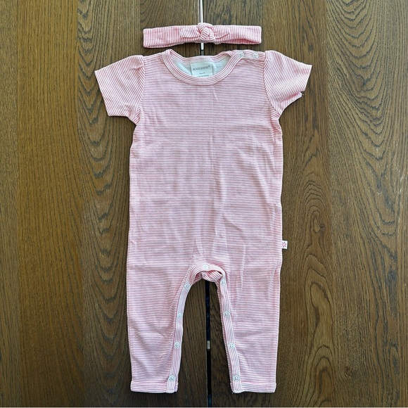 Marquise Bundle Blue Floral Warm Pink White Stripe Footies Girls Summer Outfit - Picture 10 of 12